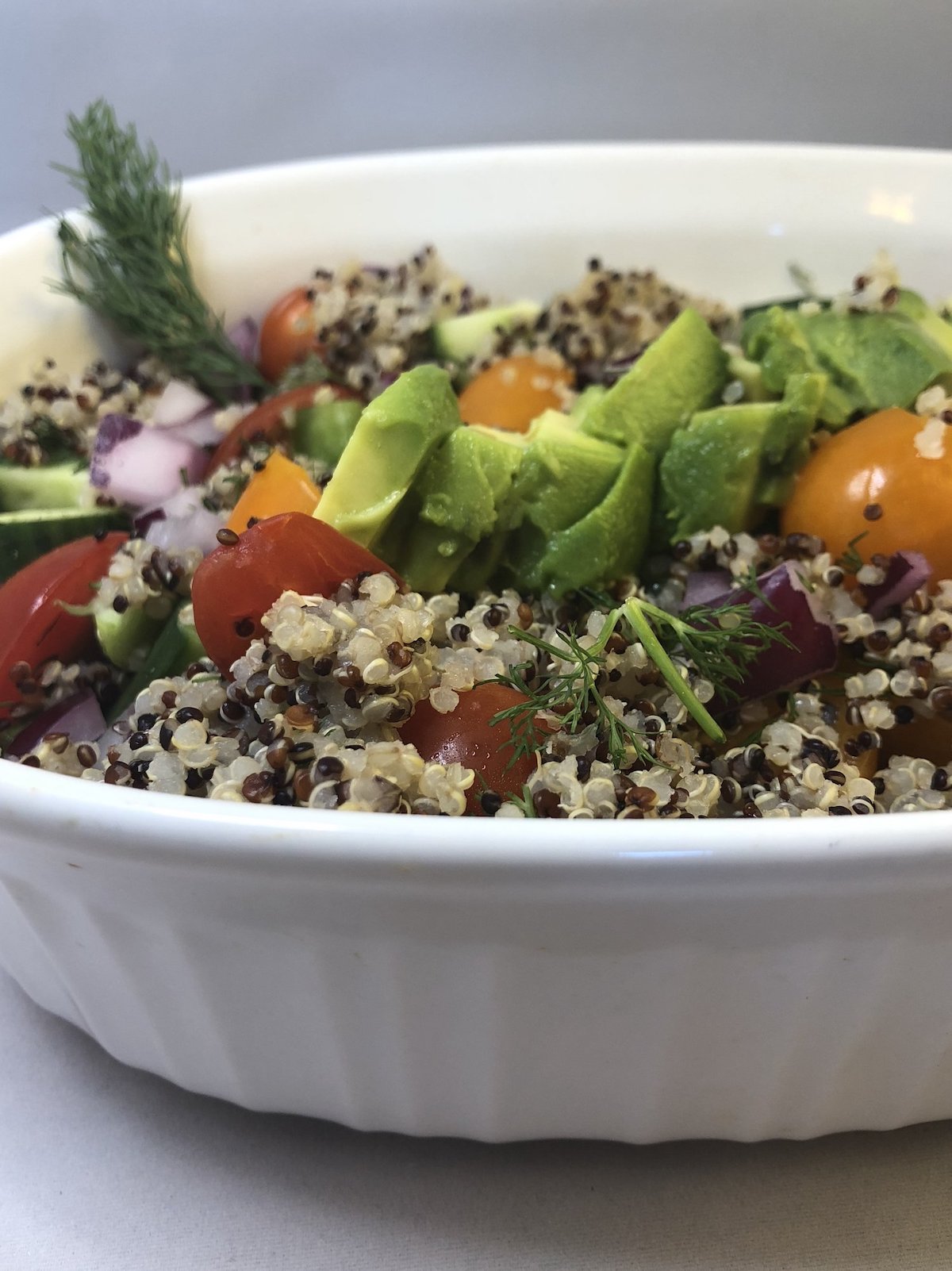 Food Bowl with Quinoa and colorful veggies